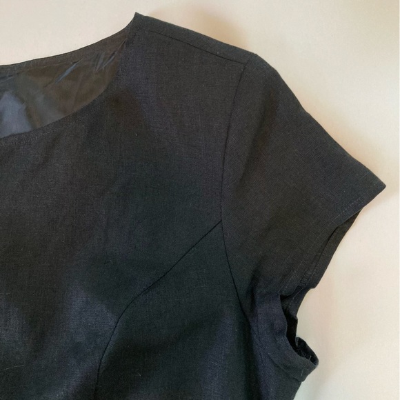 Talbots Black Irish Linen Shift Dress with Pockets Lined (Size 16P) - Picture 7 of 15